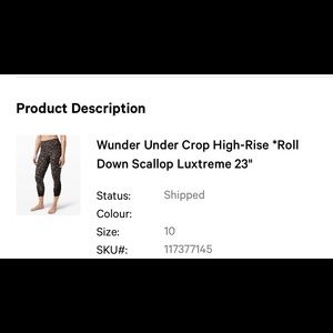 LULULEMON Wunder Under Crop